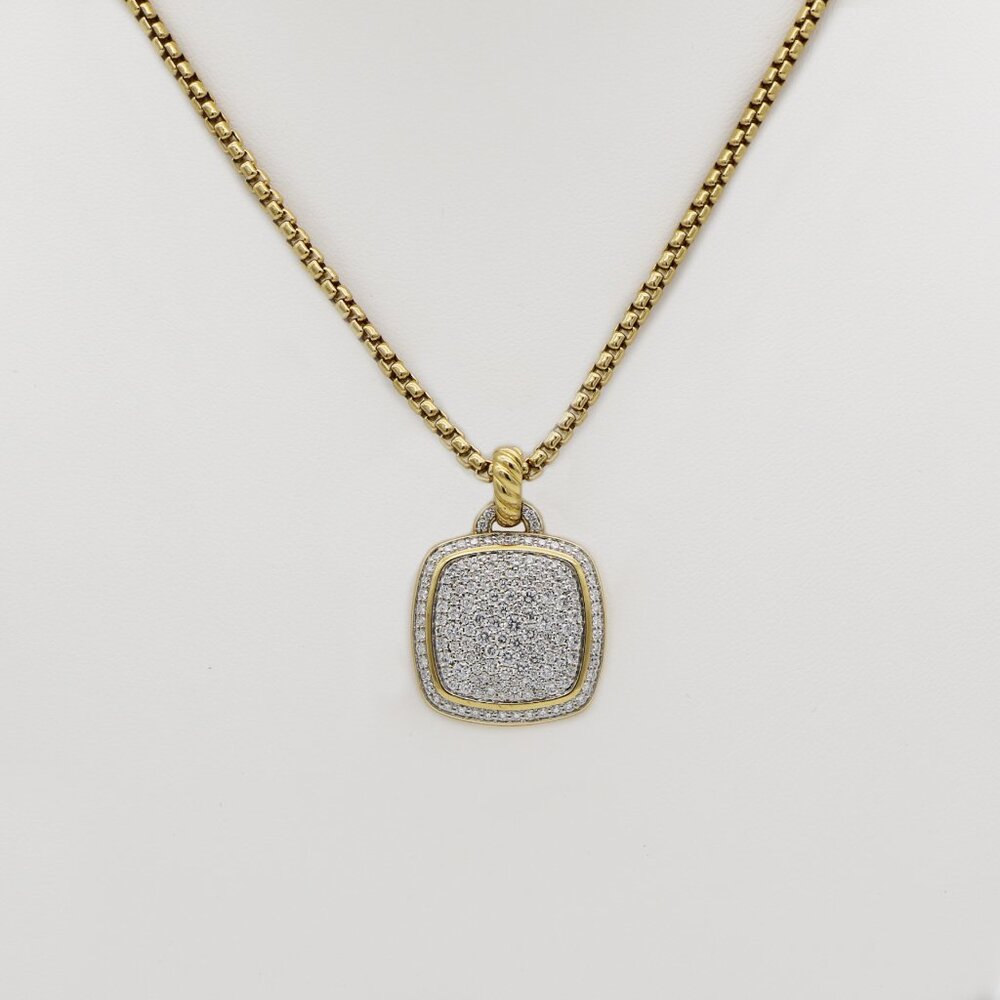 David Yurman 18K Gold Albion® Pavé Diamond Pendant Necklace